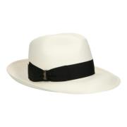 Moderne Panama Hoed met Brede Rand Borsalino , White , Dames