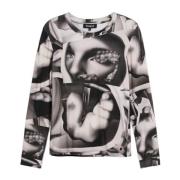 Grijze Bedrukte Longsleeve T-shirt Desigual , Gray , Dames