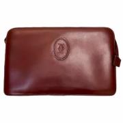 Pre-owned Leather clutches Cartier Vintage , Red , Dames