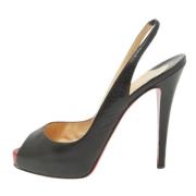 Pre-owned Leather heels Christian Louboutin Pre-owned , Black , Dames