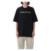 Zwarte Katoenen T-shirt met Iconisch Logo Fear Of God , Black , Heren