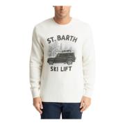 Abstract Multikleur Ski Lift Sweater MC2 Saint Barth , White , Heren