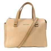 Pre-owned Leather handbags Miu Miu Pre-owned , Beige , Dames