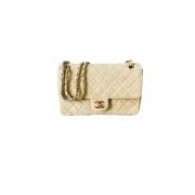 Pre-owned Leather chanel-bags Chanel Vintage , Beige , Dames