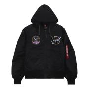 Nasa Bomberjack Capuchon Heren Alpha Industries , Black , Heren