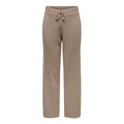 Beige Vetersluiting Broek Only , Beige , Dames