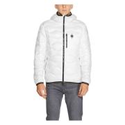 Witte Rits Hoodie Jas Mannen Blauer , White , Heren