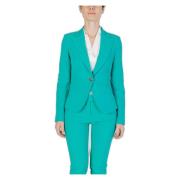 Groene Geknoopte Blazer met Zakken Rinascimento , Green , Dames