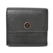 Pre-owned Leather wallets Chanel Vintage , Black , Dames