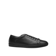 Leren Logo Sneakers Verhogen Je Stijl Saint Laurent , Black , Heren