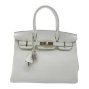 Pre-owned Leather handbags Hermès Vintage , White , Dames