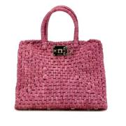 Pre-owned Raffia handbags Salvatore Ferragamo Pre-owned , Purple , Dam...