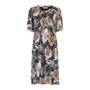 Multicolor Jurk met 1/2 Mouwen IN Front , Multicolor , Dames