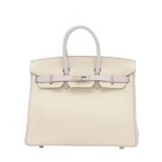 Pre-owned Leather handbags Hermès Vintage , White , Dames