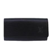 Pre-owned Leather wallets Louis Vuitton Vintage , Black , Dames