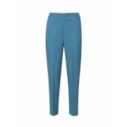 Teal Viscose Broek met Ritssluiting Mariuccia Milano , Green , Dames