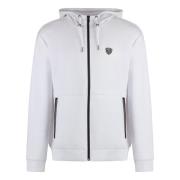 Hoodie met rits en zijzakken Emporio Armani EA7 , White , Heren