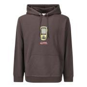 Hoodie met voorprint Gramicci , Brown , Heren