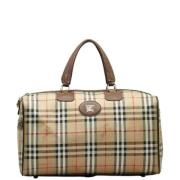 Pre-owned Leather handbags Burberry Vintage , Beige , Dames