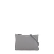 Grijze Pochette van Pebble-leer met Logo Coccinelle , Gray , Dames