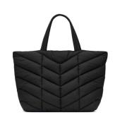 Gewatteerde Puffer Tote Tas Saint Laurent , Black , Dames