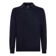 Polo Hals Trui in een Cashmere Mix Boggi Milano , Blue , Heren