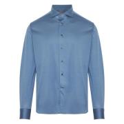 Jersey Katoenen Shirt 100% Katoen Corneliani , Blue , Heren