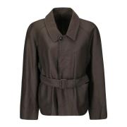 Belted Two Pocket Jacket Lemaire , Brown , Dames