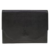 Pre-owned Leather clutches Yves Saint Laurent Vintage , Black , Dames