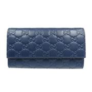 Pre-owned Leather wallets Gucci Vintage , Blue , Dames