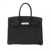 Pre-owned Leather totes Hermès Vintage , Black , Dames