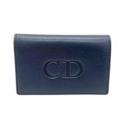 Pre-owned Leather wallets Dior Vintage , Blue , Dames