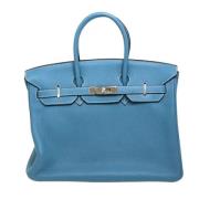 Pre-owned Leather hermes-bags Hermès Vintage , Blue , Dames