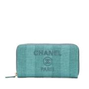 Pre-owned Fabric wallets Chanel Vintage , Blue , Dames