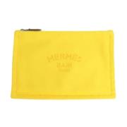 Pre-owned Cotton pouches Hermès Vintage , Yellow , Dames