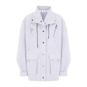 Nylon Jack met Koord Off White , Gray , Dames