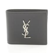 Pre-owned Leather wallets Yves Saint Laurent Vintage , Black , Dames