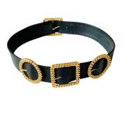 Pre-owned Leather belts Chanel Vintage , Black , Dames