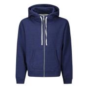 Gewatteerde Elleboog Rits Hoodie Sweatshirt Brain Dead , Blue , Heren