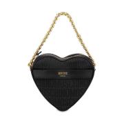 Stijlvolle Leren Tas Moschino , Black , Dames