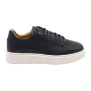 Blauwe Leren Sneakers Exton , Blue , Heren