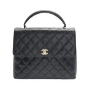 Pre-owned Leather chanel-bags Chanel Vintage , Black , Dames