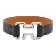 Pre-owned Leather bracelets Hermès Vintage , Black , Dames