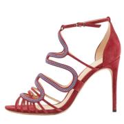 Pre-owned Suede sandals Alexandre Birman Pre-owned , Red , Dames