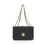 Pre-owned Leather shoulder-bags Chanel Vintage , Black , Dames