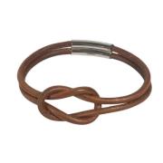 Pre-owned Leather bracelets Hermès Vintage , Brown , Dames