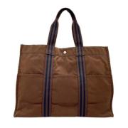 Pre-owned Canvas handbags Hermès Vintage , Brown , Dames