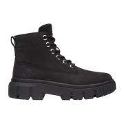 Field Mid Dames Leren Laarzen Timberland , Black , Dames