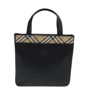 Pre-owned Leather handbags Burberry Vintage , Black , Dames