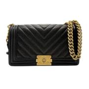 Pre-owned Leather chanel-bags Chanel Vintage , Black , Dames